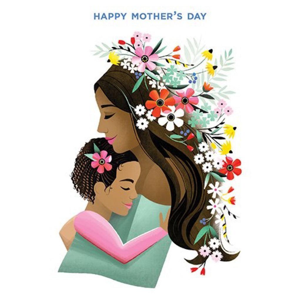 Floral Hair Mother  Child Card