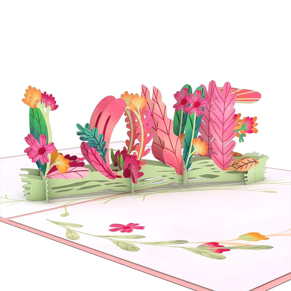 Floral Love 3D Pop Up Card Close Up