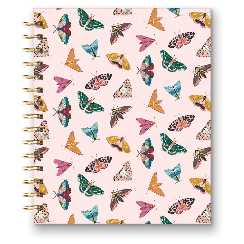 Floral Moth Tabbed Spiral Notebook