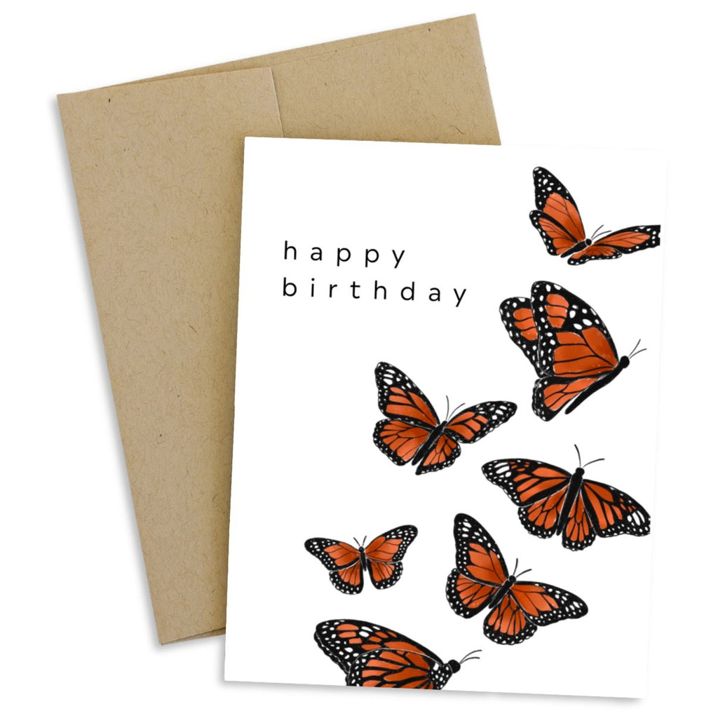 Flying Butterflies Happy Birthday Card.