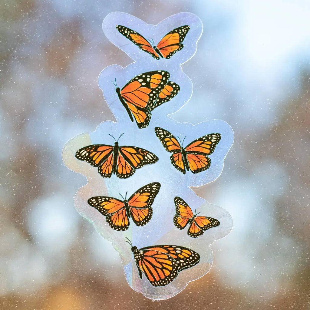 Flying Butterflies Sun Catcher Window Decal.