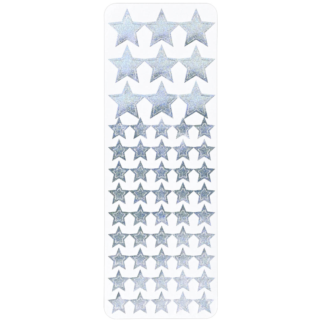 Foil Stars Sticker Set silver.
