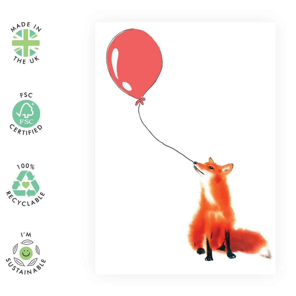 Fox and Balloon Card specs.