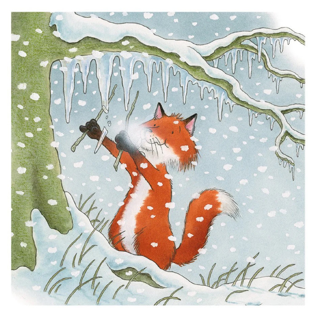 Fox Playing The Icicles Cello Pack of Holiday Cards