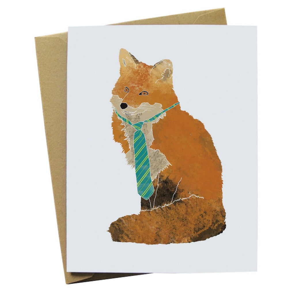 Fox Wearing Tie Card