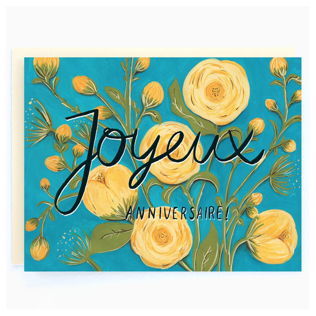 French Peonies Birthday Card