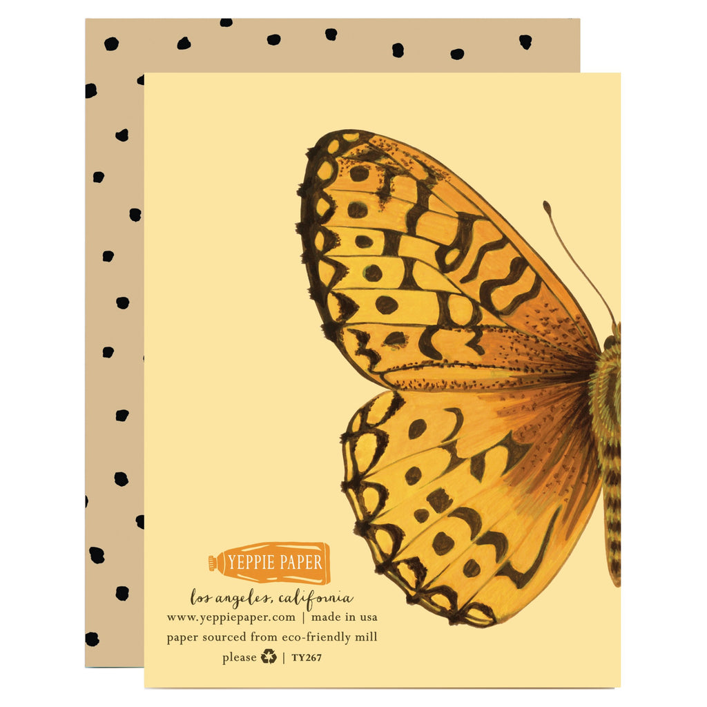 Fritillary Butterfly Thank You Card Back