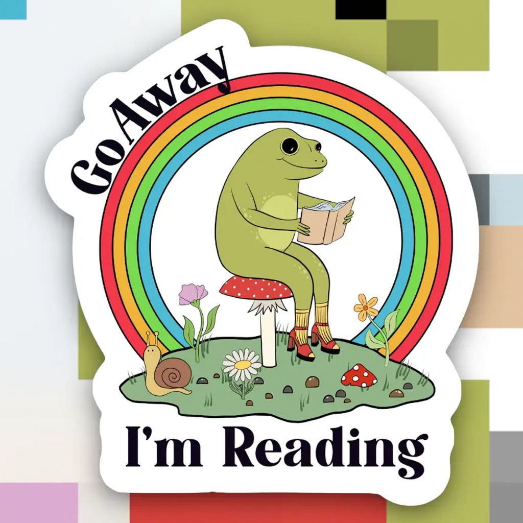 Frog Go Away I'm Reading Sticker | Ace the Pitmatian Co – Outer Layer