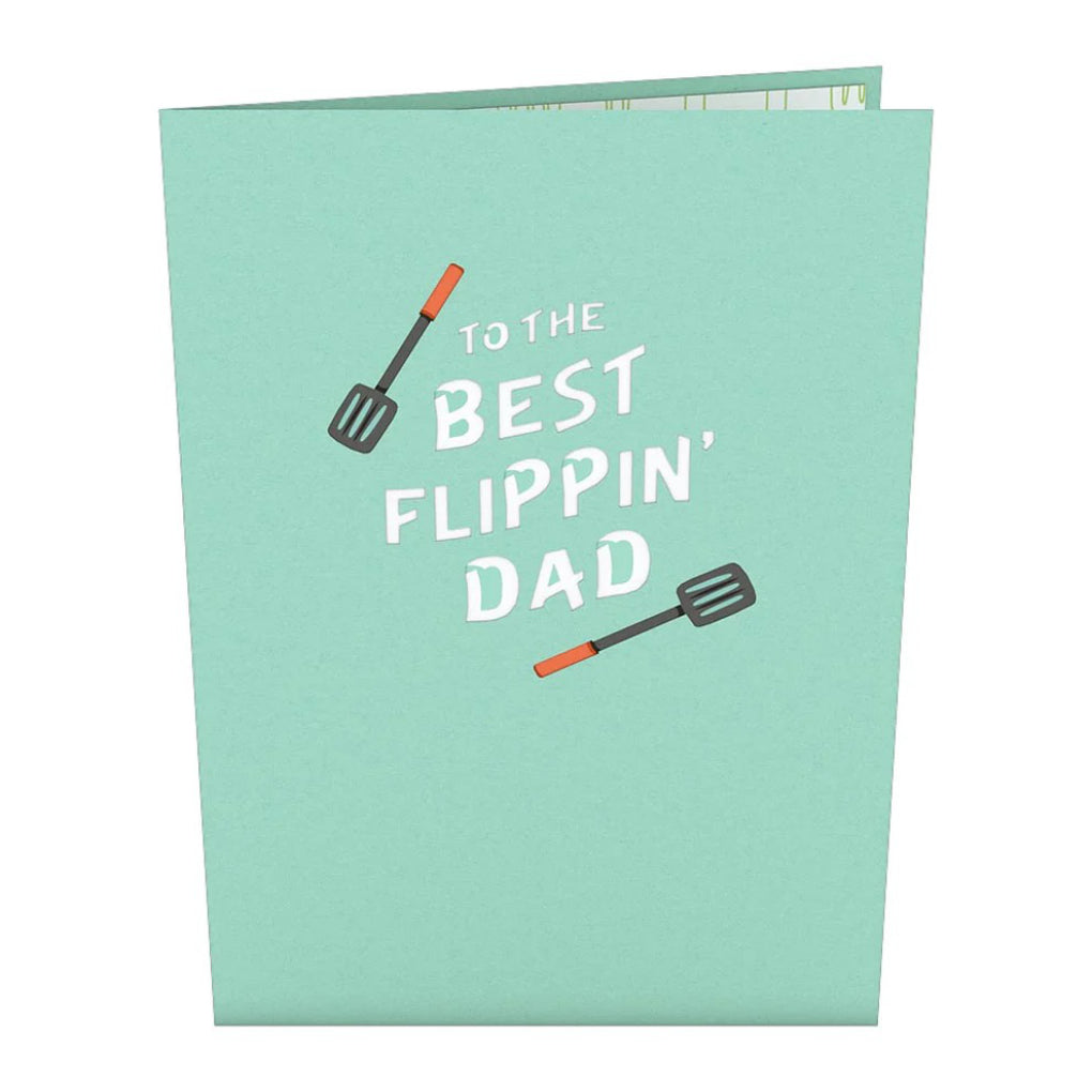 Front of Best Flippin' Dad Father's Day Pop-Up Card.