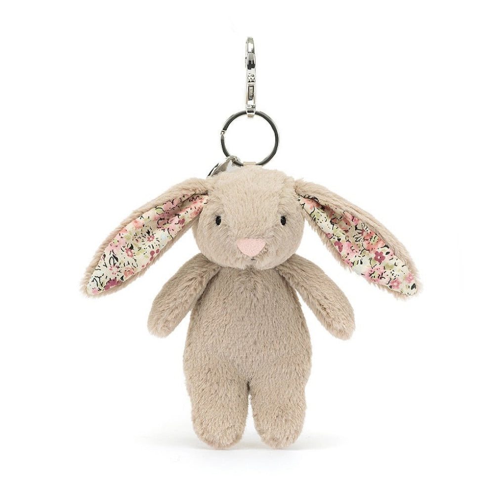 Front of Blossom Beige Bunny Bag Charm.