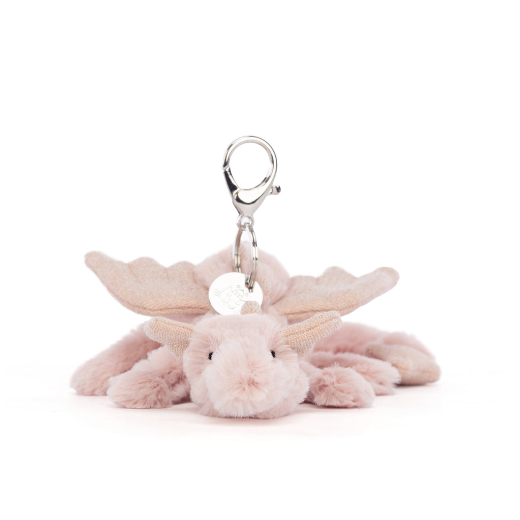 Front of Rose Dragon Bag Charm.