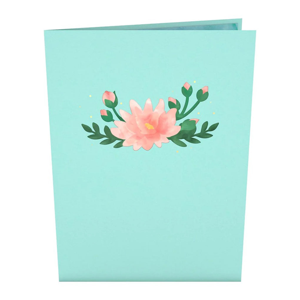 Front of Water Lily Dragonfly Pop-Up Card.