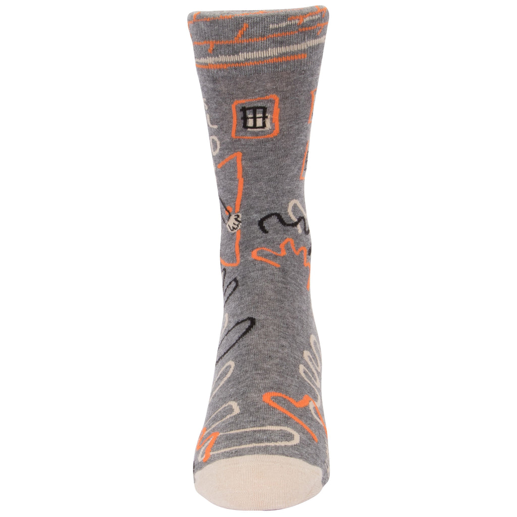 Front View of Here Comes Cool Dad Men's Socks.