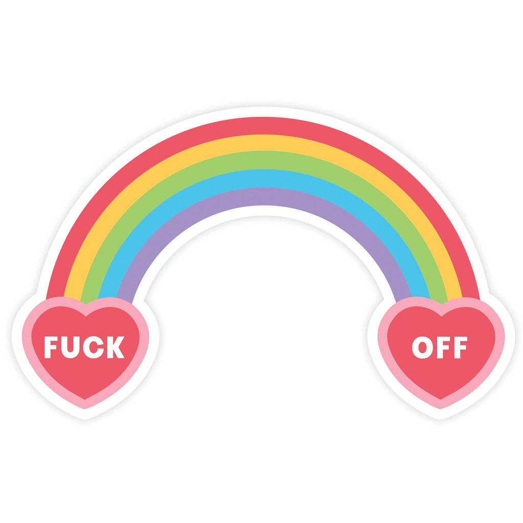 Fuck Off Rainbow Sticker.