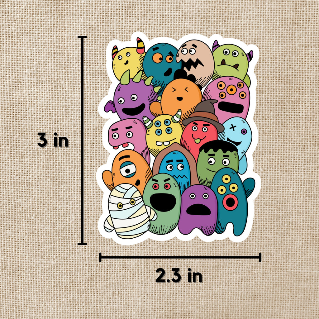 Funny Monster Pile Sticker