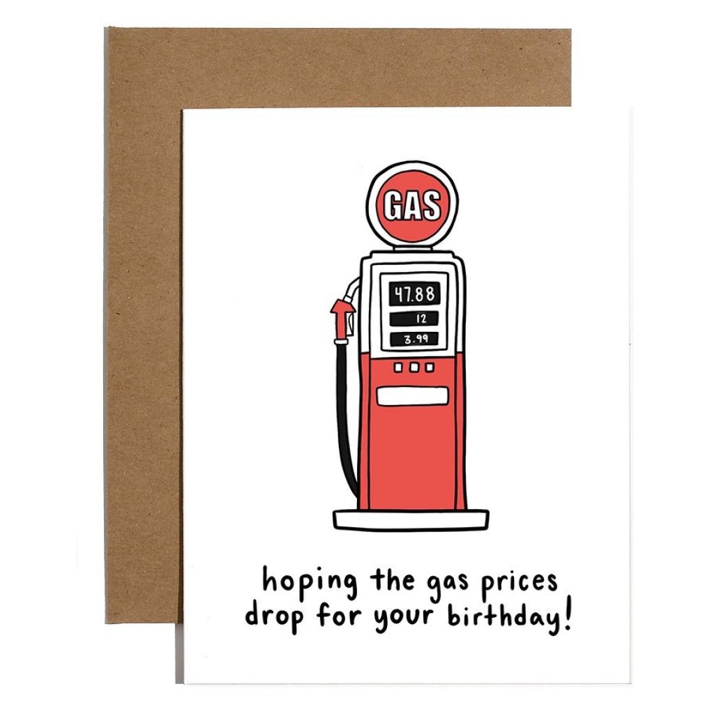 Gas Prices Drop For Your Birthday Card