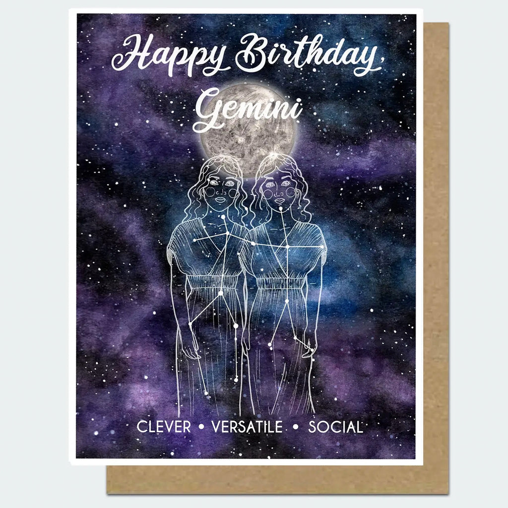 Gemini Astrology Birthday Card.