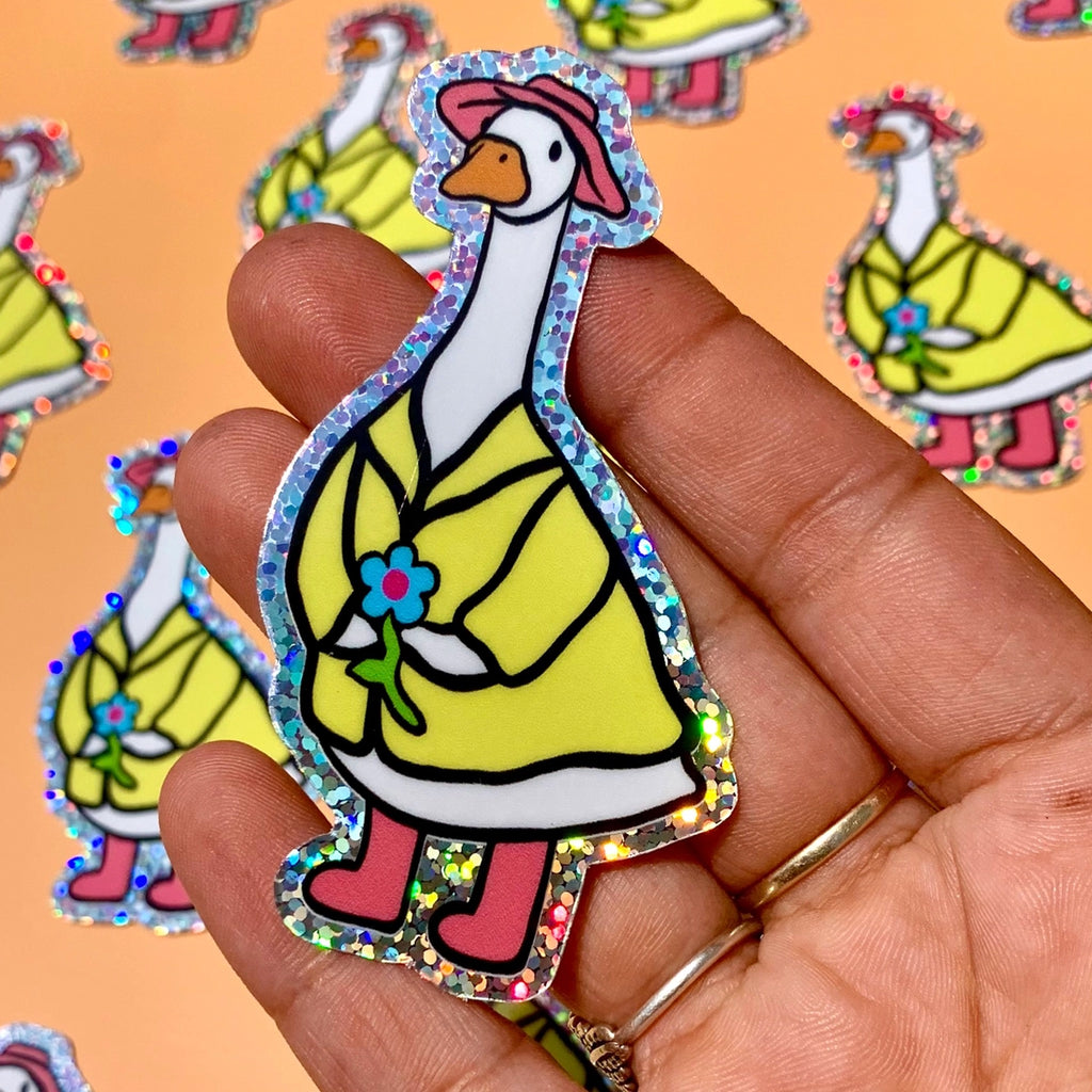 Gertie Goose Glitter Sticker.