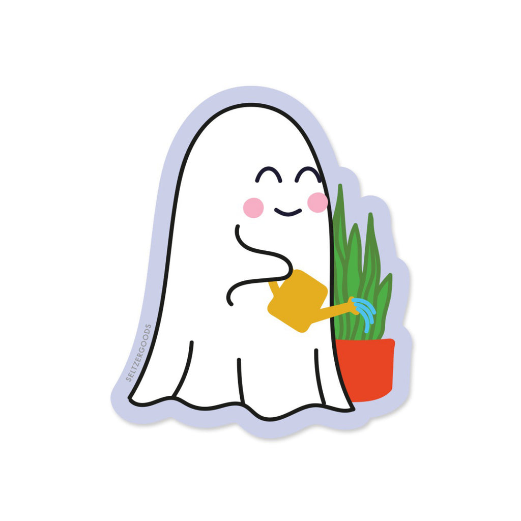 Ghost Watering Plant Sticker