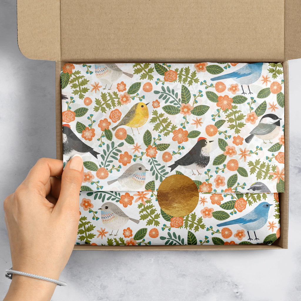 Gift wrapped with Birdie Printed Tissue.