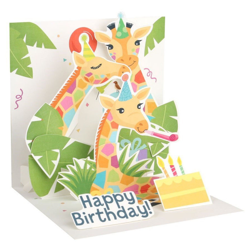 Giraffes Pop-Up Birthday Card
