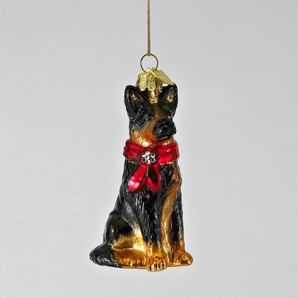 Glass German Shepherd Ornament.