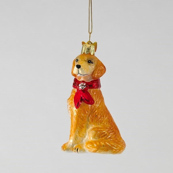Glass Golden Retriever Ornament.