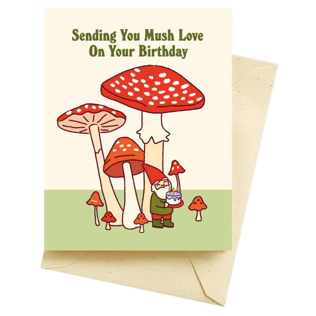 Gnome Mushrooms Birthday Card