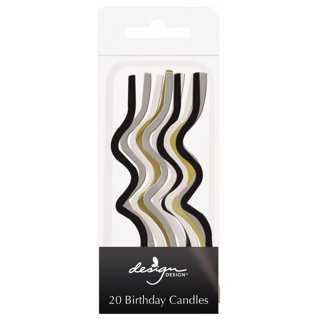 Gold And Silver Twisted Stick Birthday Candles.