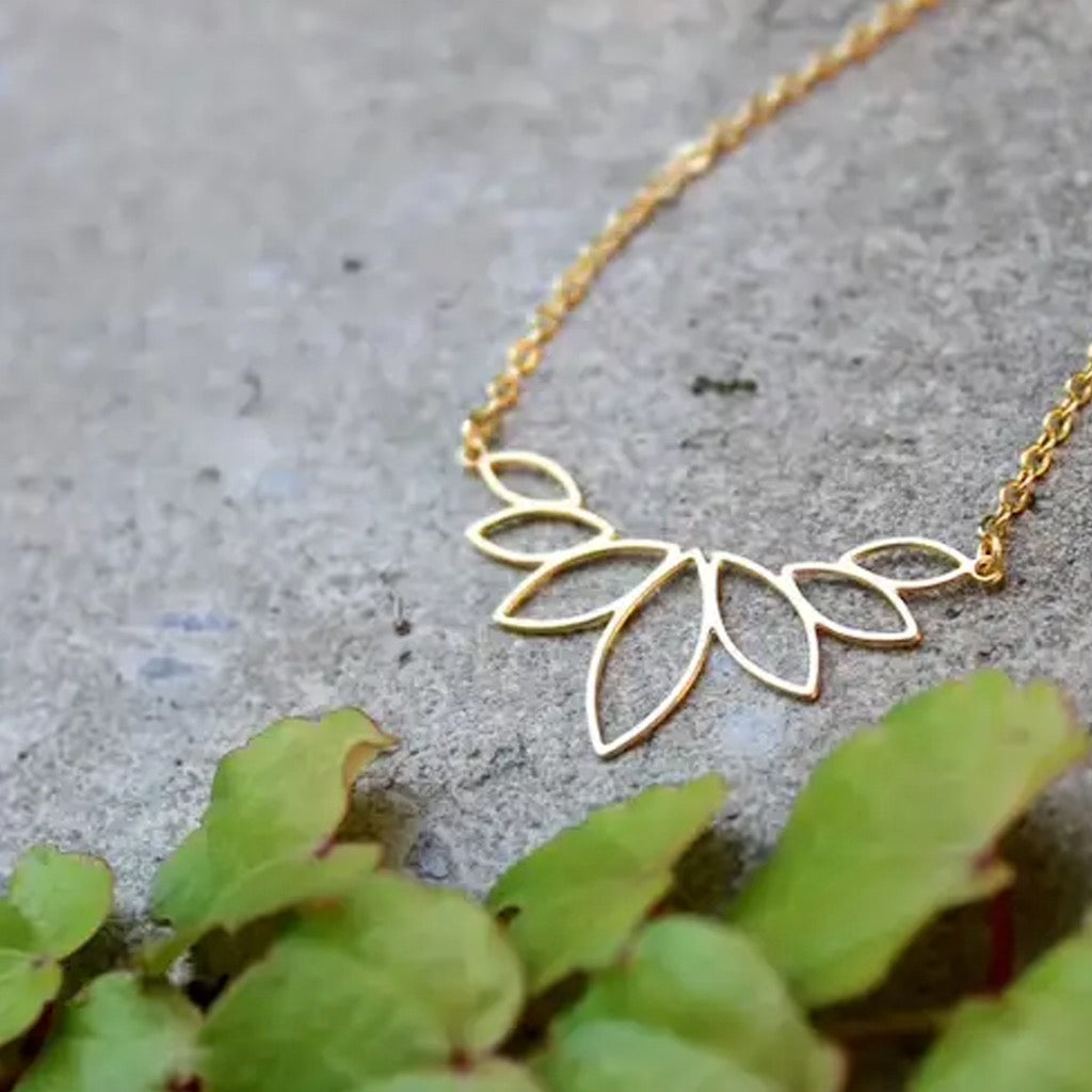 Gold Lotus Necklace.