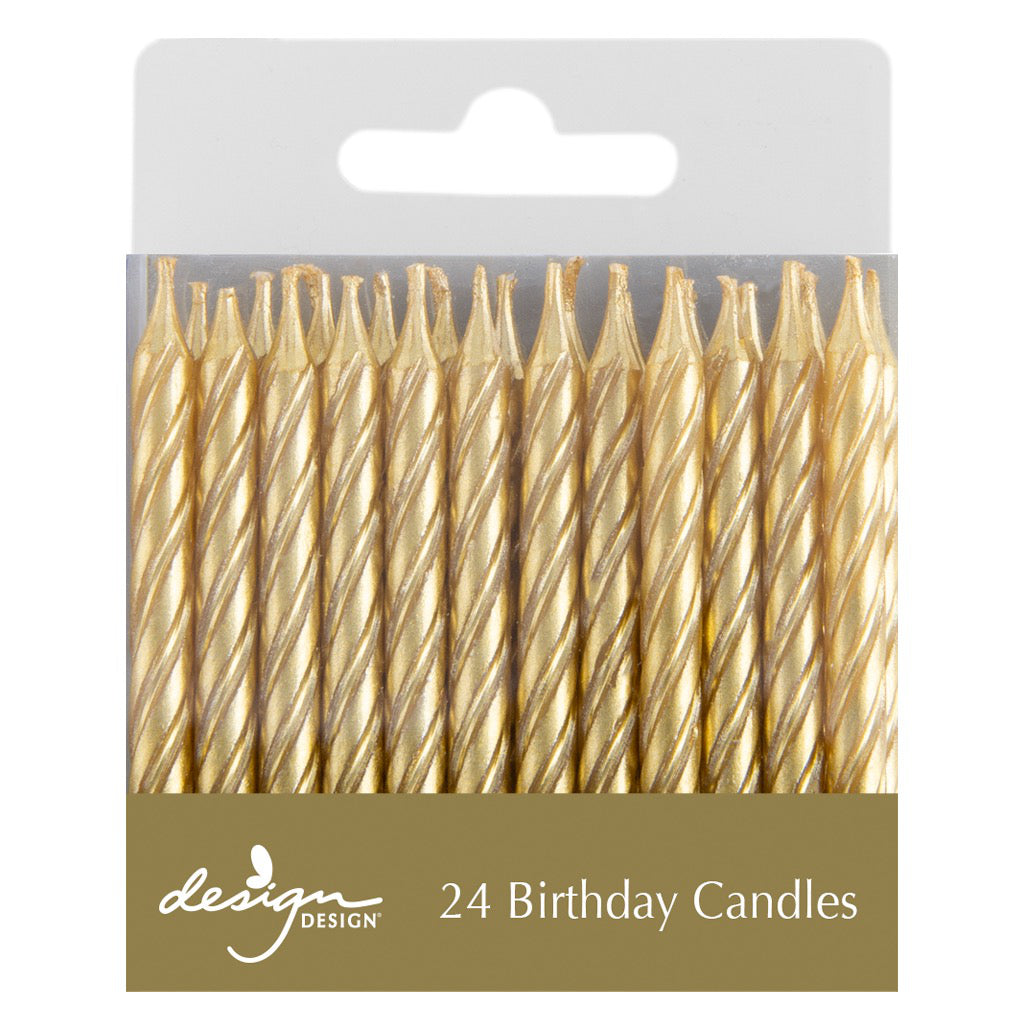 Gold Twist Stick Birthday Candles.