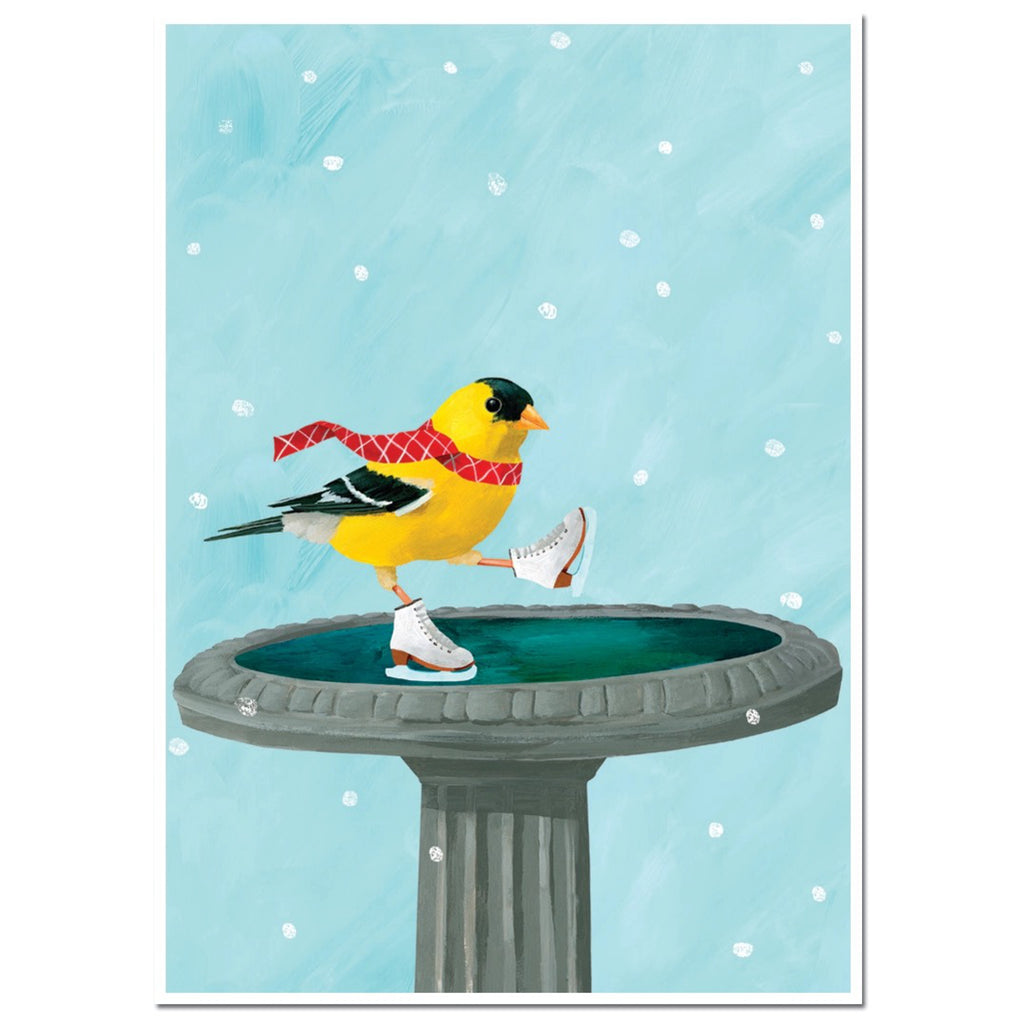Goldfinch Skates Holiday Card.