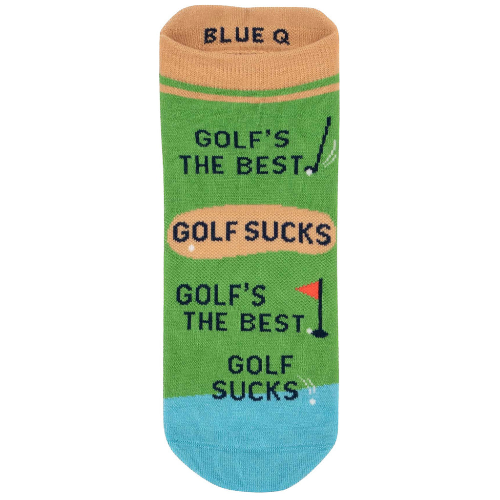 Golf Sucks Sneaker Socks front view.