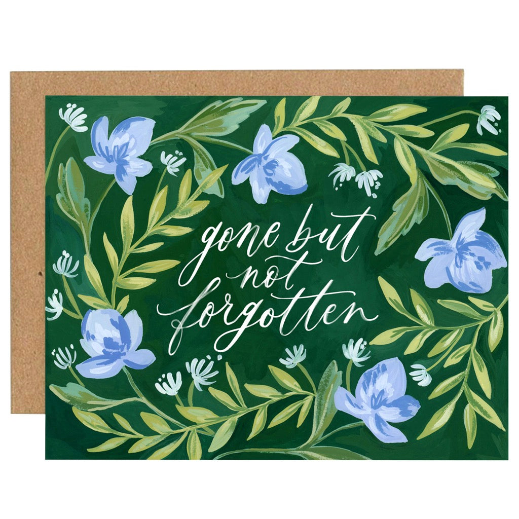 Gone But Not Forgotten Blue Floral Card