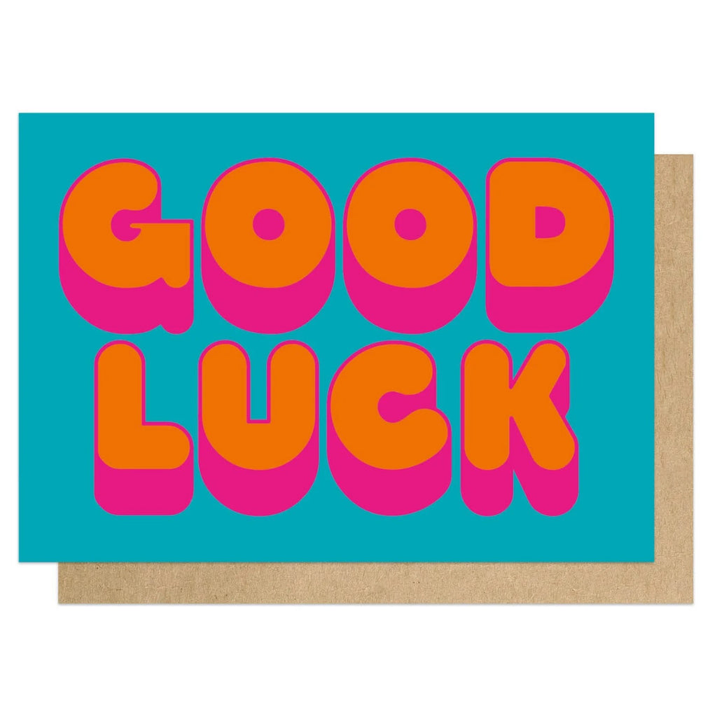 Good Luck Lettering Card.