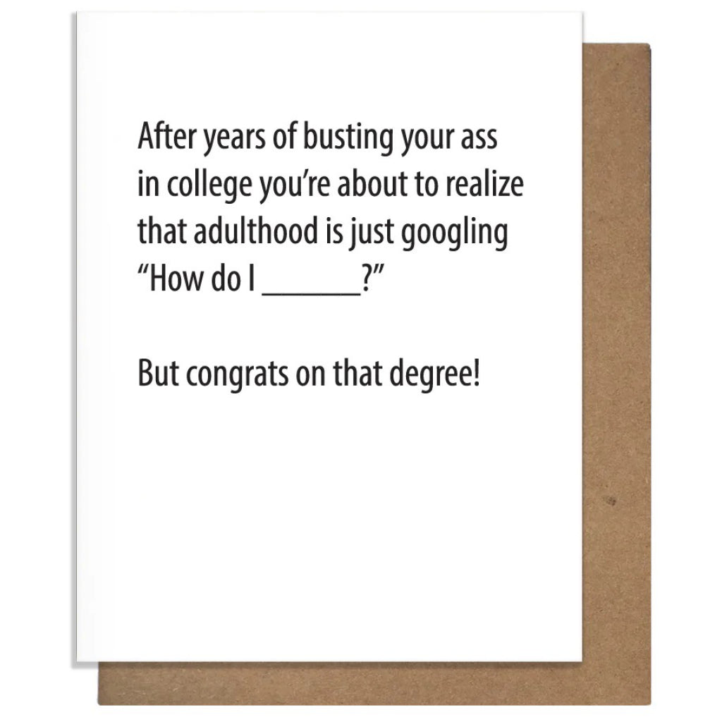 Google Degree Graduation Card.