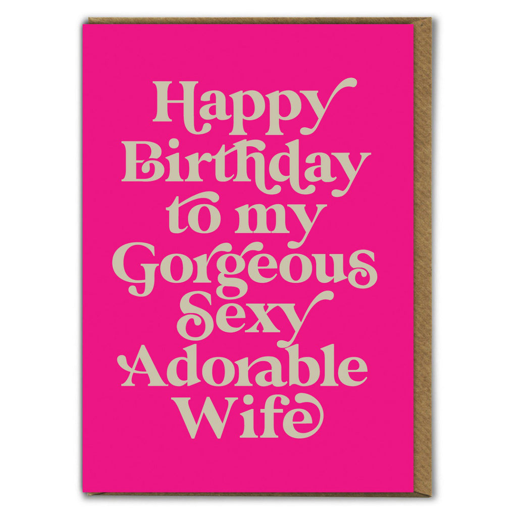 Gorgeous Sexy Adorable Wife Birthday Card Brain Box Candy Outer Layer