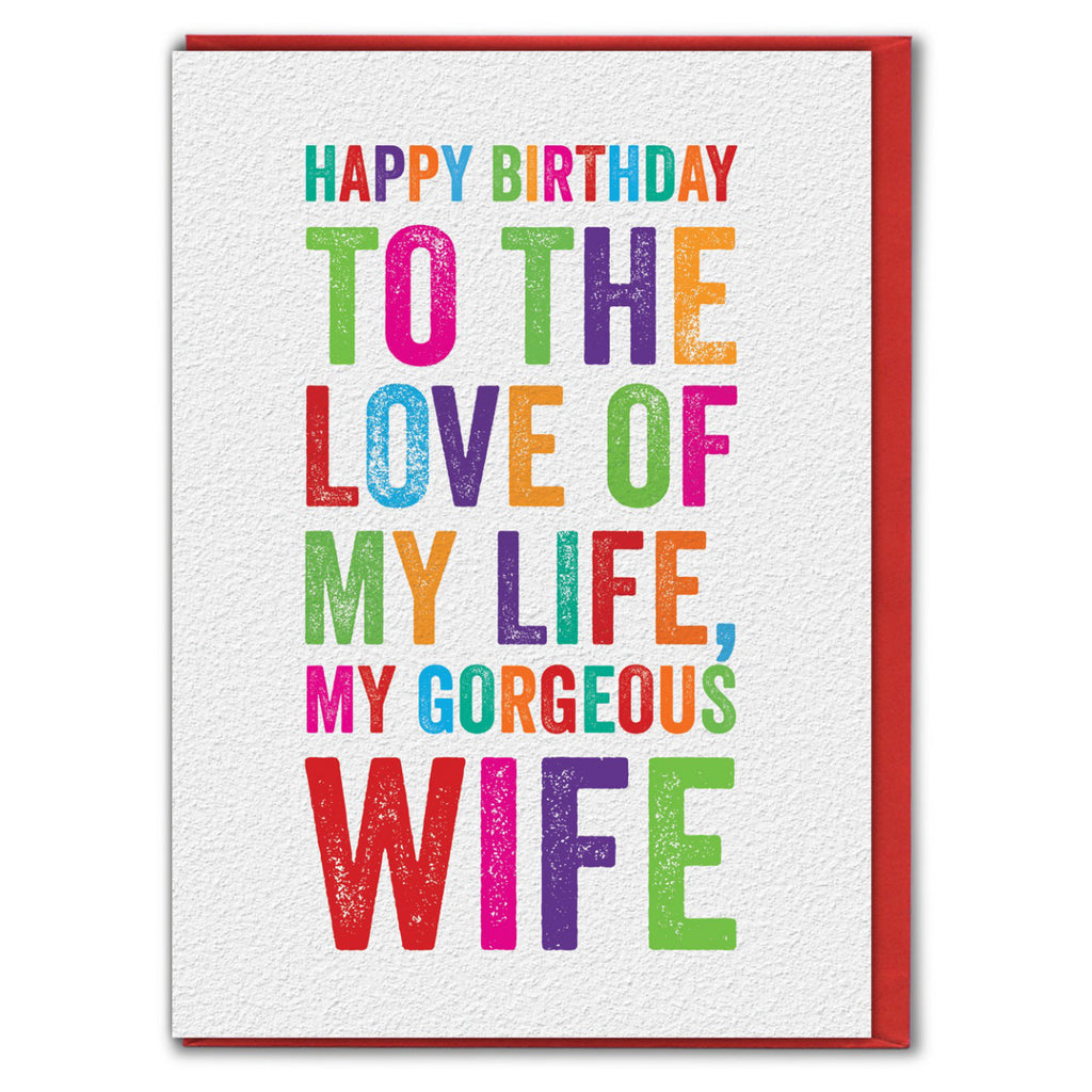 Gorgeous Wife Birthday Card.