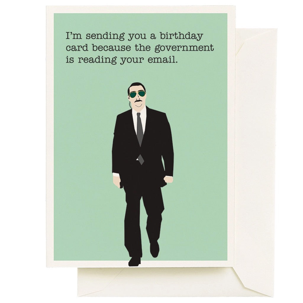 Government Spy Birthday Card.