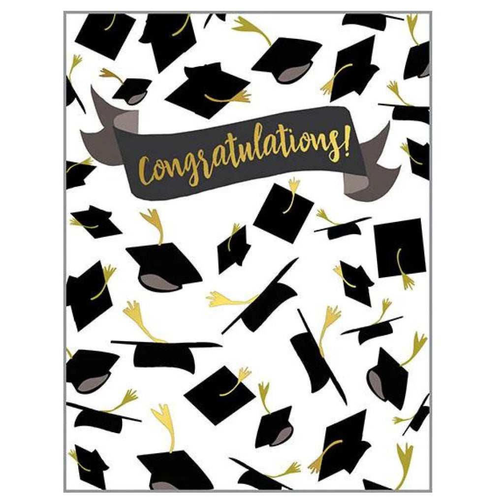 Grad Hat Congratulations Graduation Caps Congratulations Card | Gina B Designs – Outer Layer