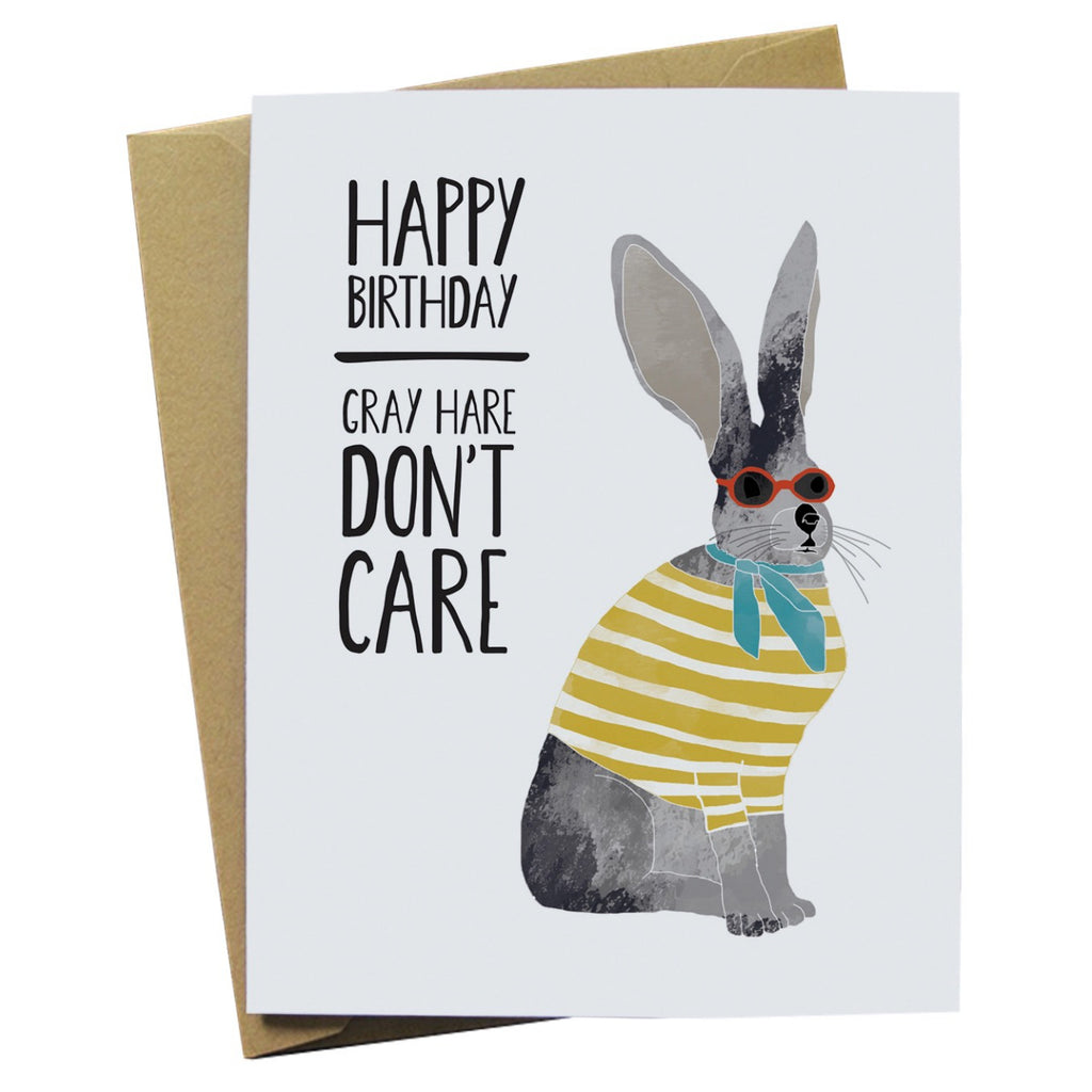 Gray Hare Birthday Card