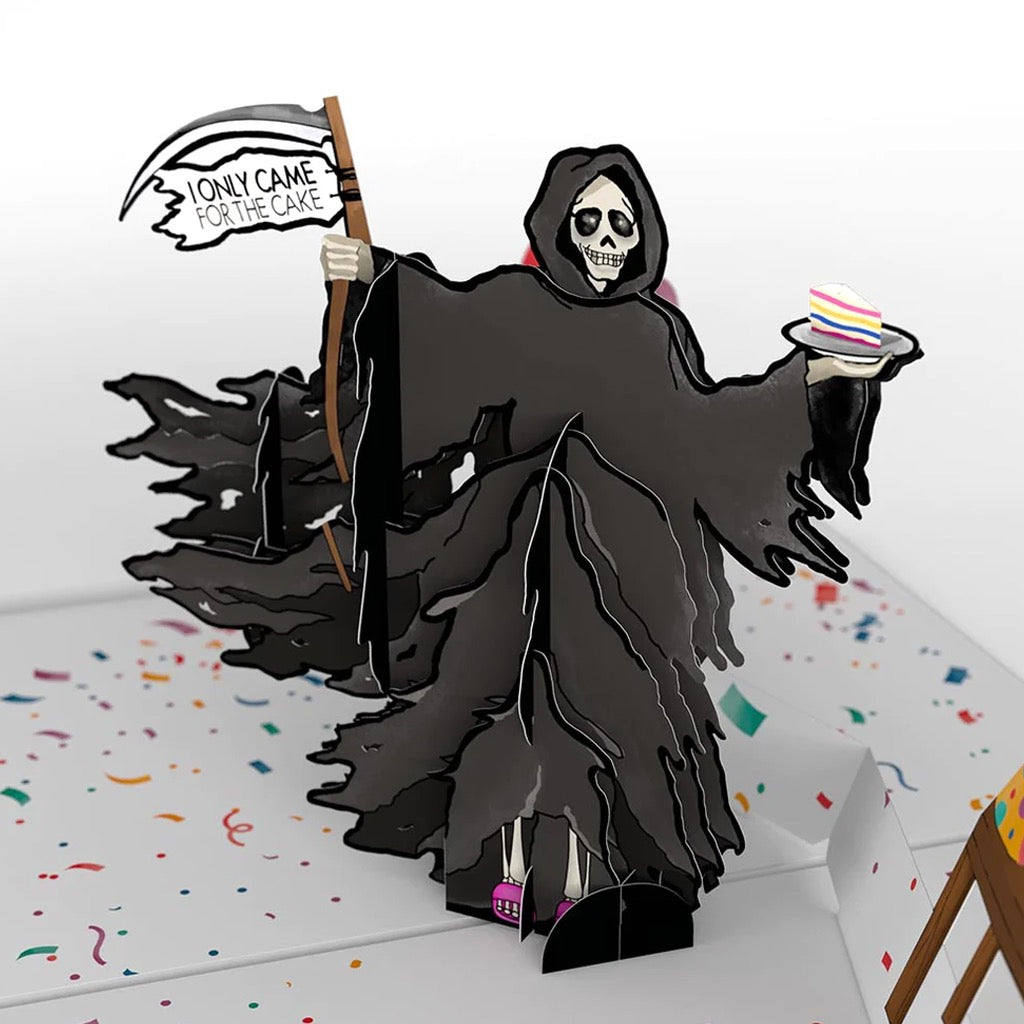 Grim Reaper Birthday 3D Pop-Up Card.