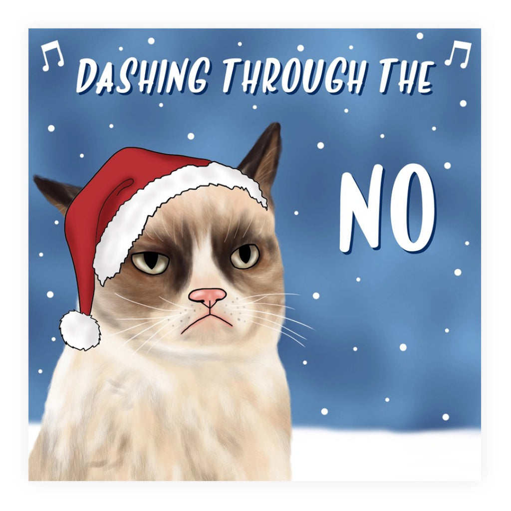 Grumpy Cat Dashing Through The No Card