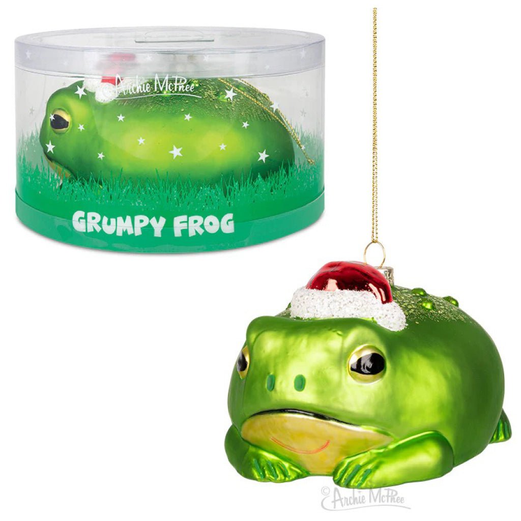 Grumpy Frog Ornament.