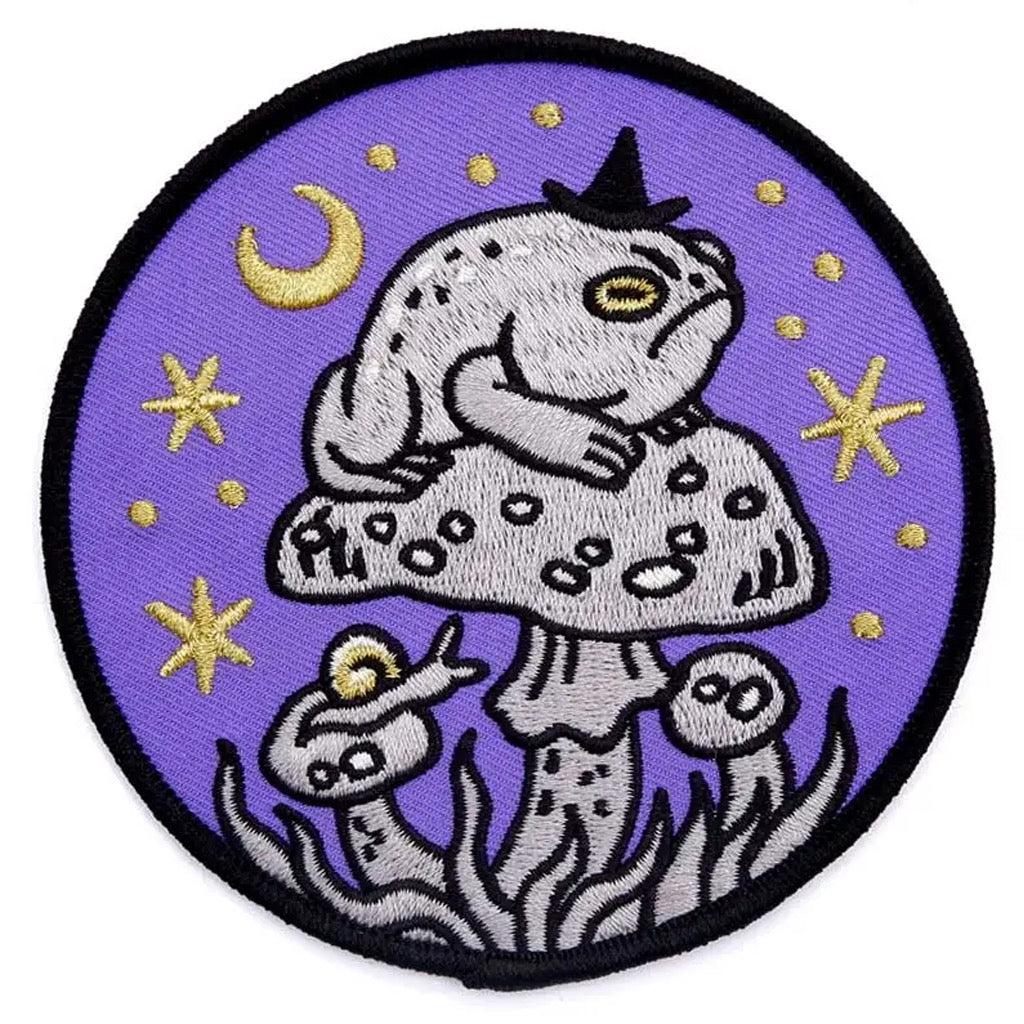 Grumpy Toad Witch Embroidered Patch.