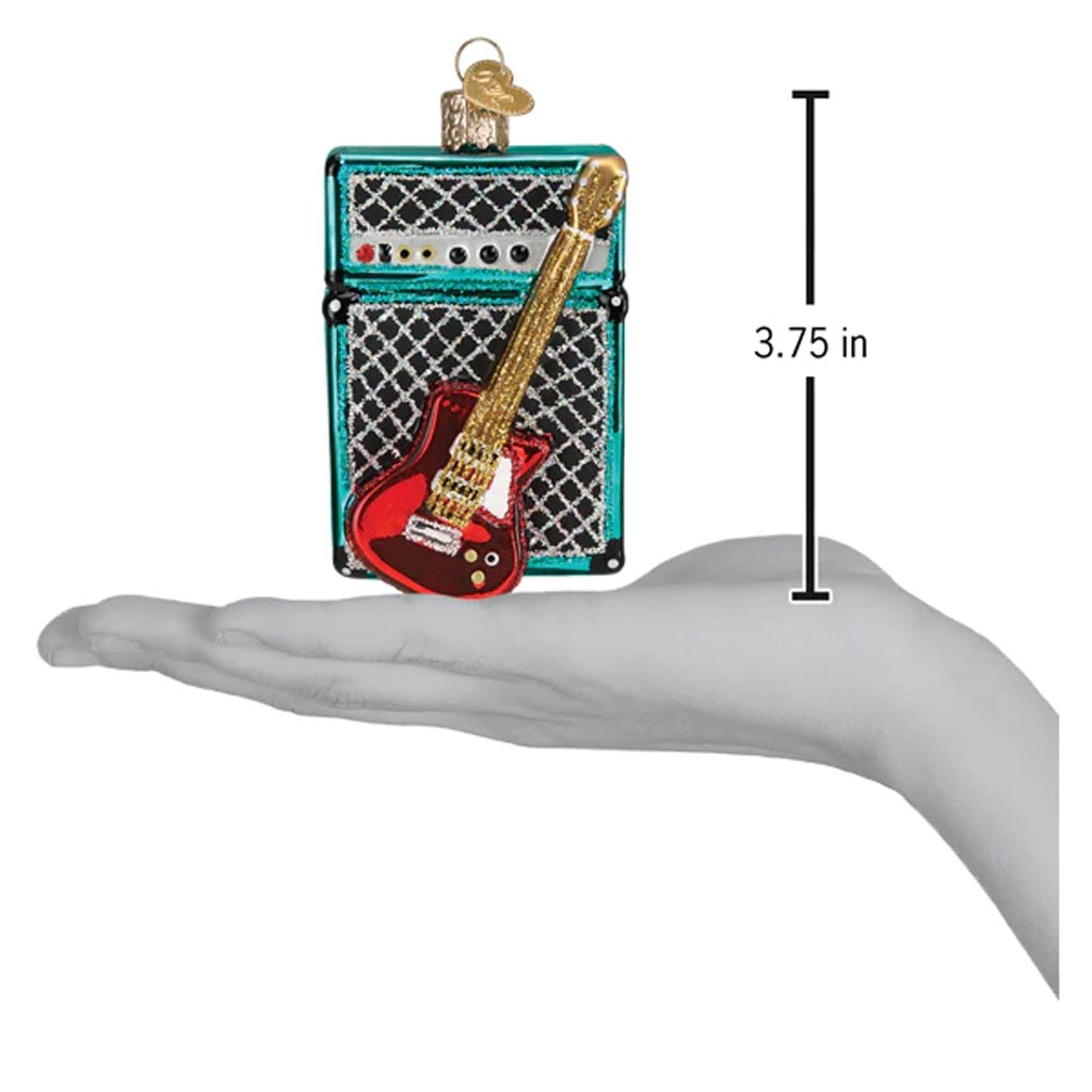 Guitar & Amp Ornament in hand.