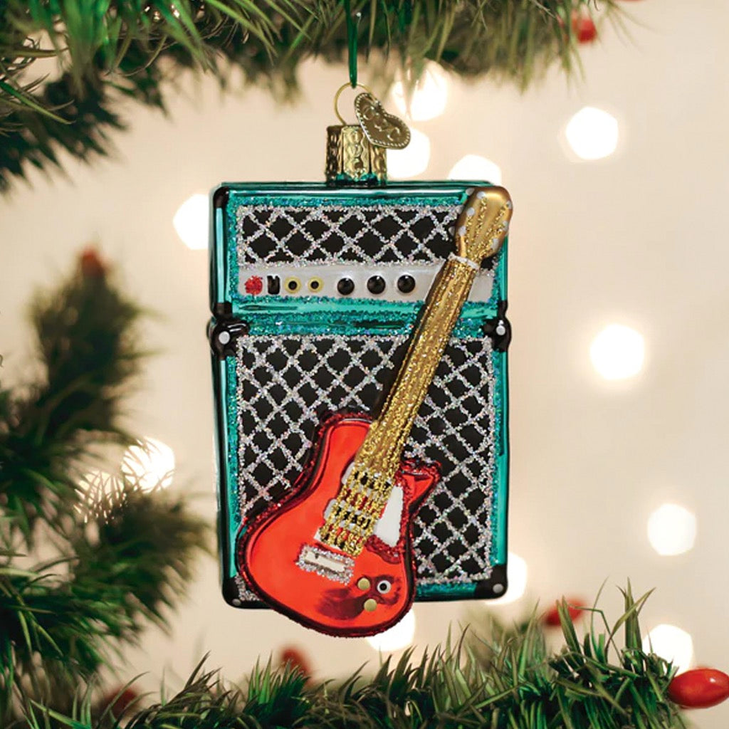 Guitar & Amp Ornament in tree.