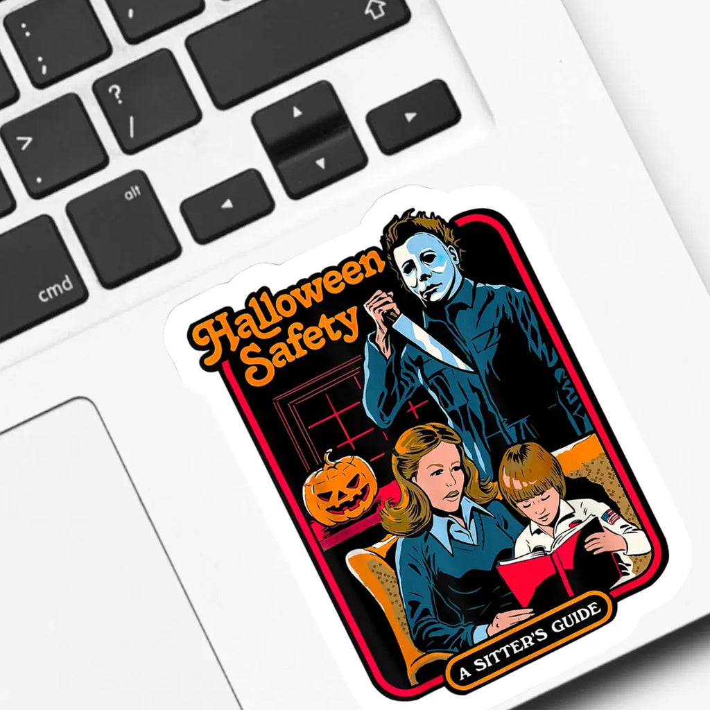 Halloween Safety A Sitter's Guide Sticker on computer.
