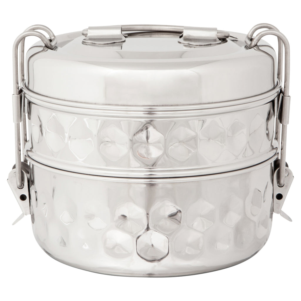 Hammered Hexagon 2 Tier Tiffin