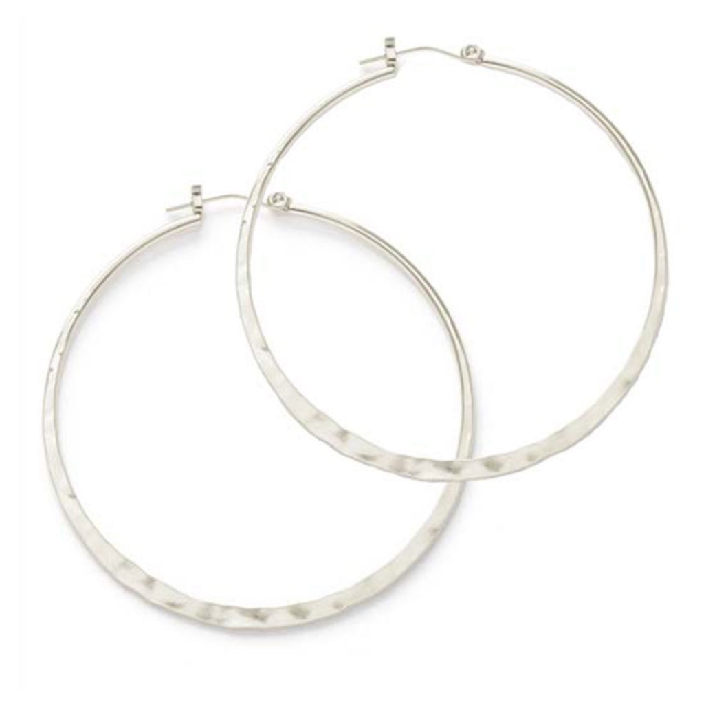 Hammered Hoops Silver 2